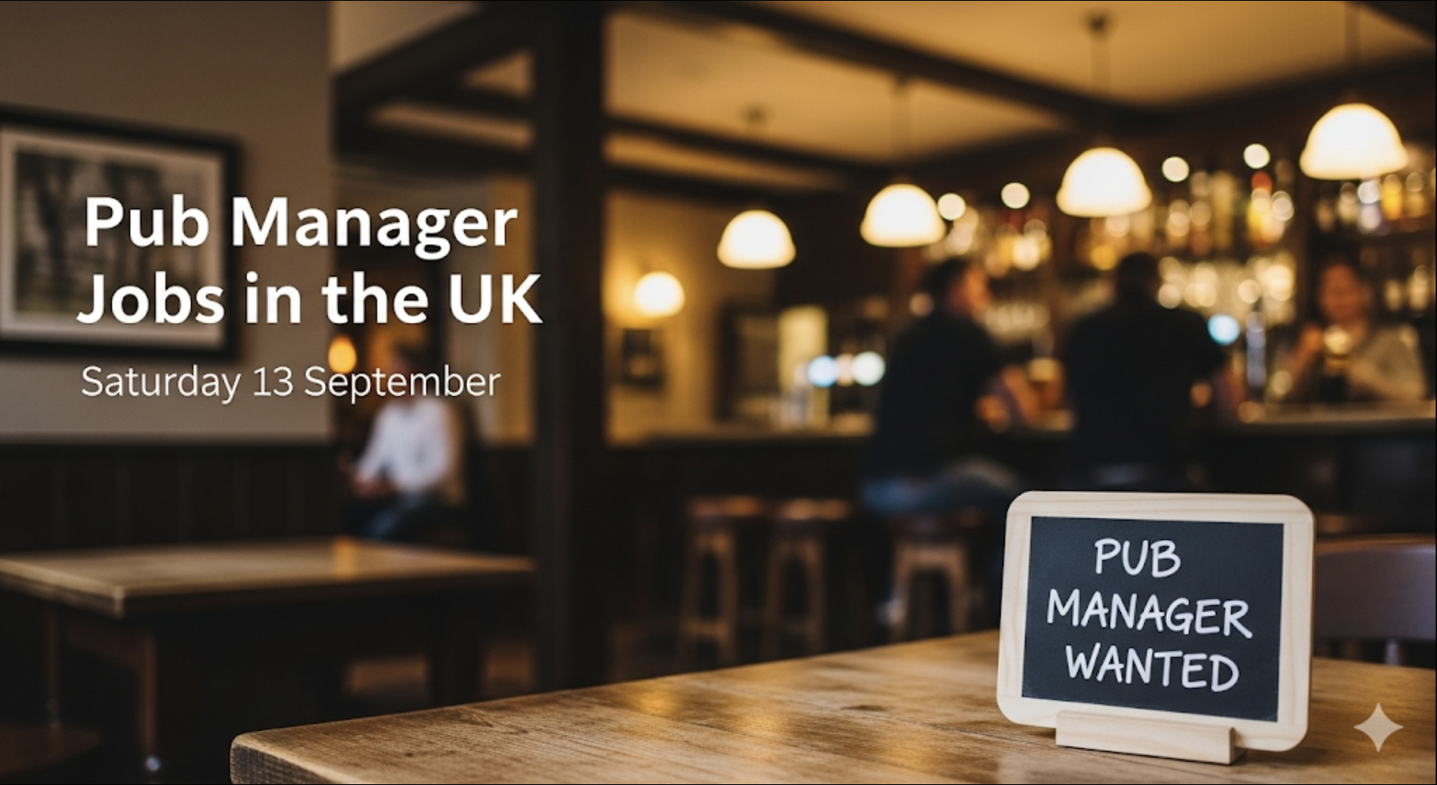 Pub Manager Jobs in the UK – Saturday 13 September