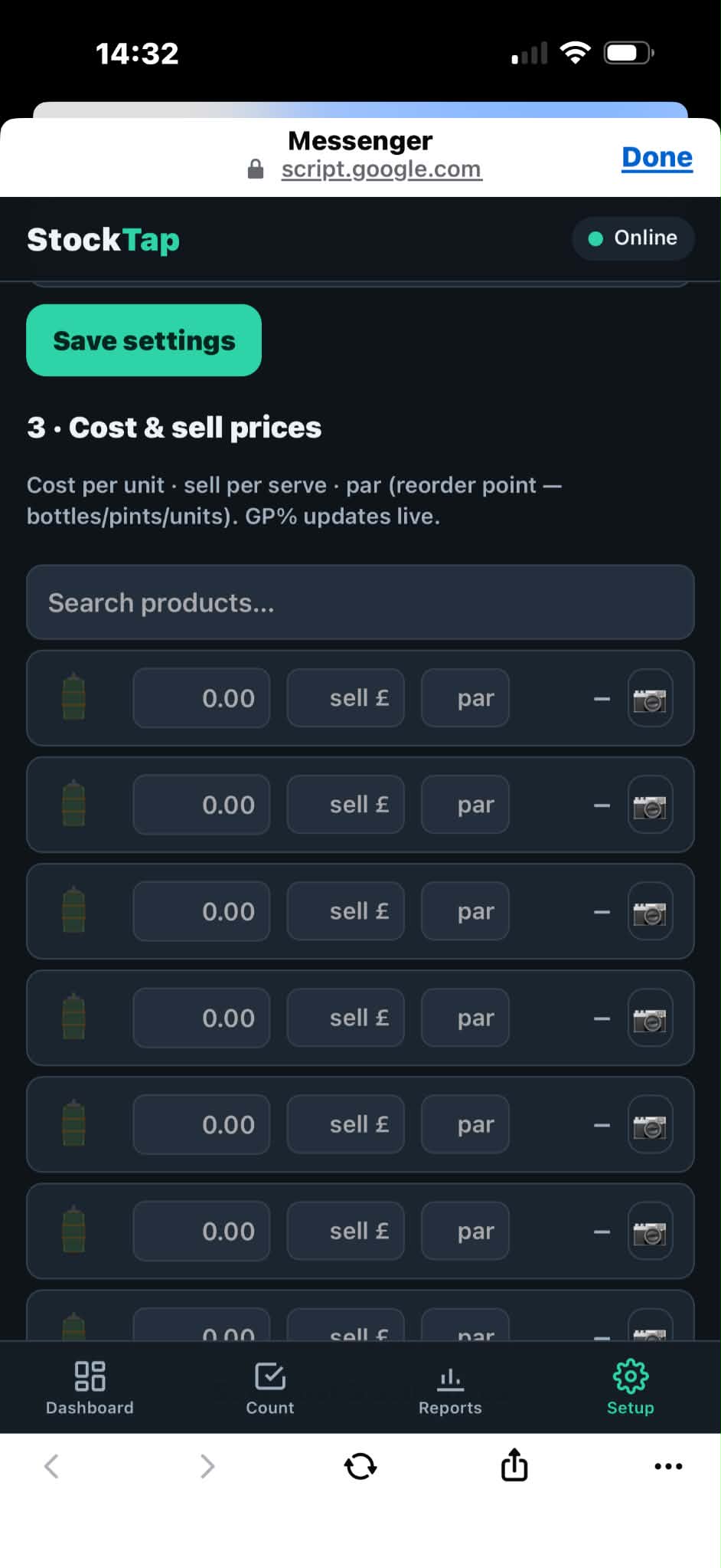 StockTap bottle count with liquid-fill visual